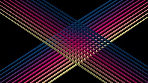 Symmetric lines rotating VJ loop Stock Footage 71256154