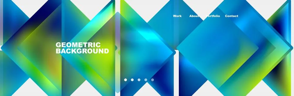 Symmetric pattern of azure and aqua triangles on white background Illustrazione stock