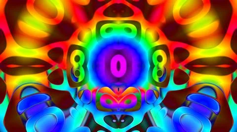 Symmetric Pattern Blob Wave Liquid Abstract Alien Neon Trippy イラスト素材