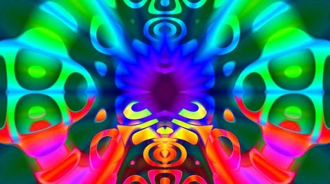 Symmetric Pattern Blob Wave Liquid Abstract Alien Neon Trippy 스톡 일러스트