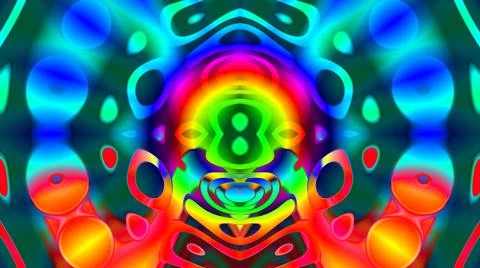 Symmetric Pattern Blob Wave Liquid Abstract Alien Neon Trippy イラスト素材