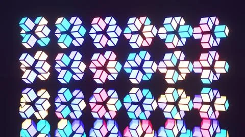 Symmetric pattern of colorful blocks 4K UHD 3D illustration Stock Illustration