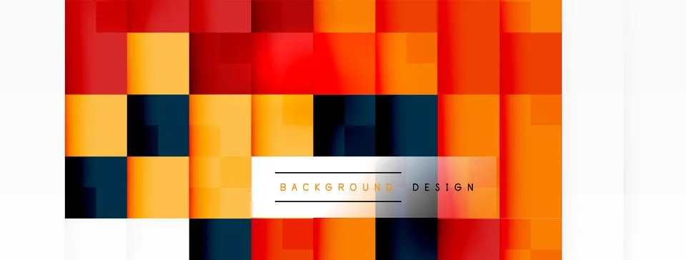 Symmetric pattern of colorful rectangles on a white border Stock Illustration
