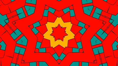 Symmetric Pattern Simple Line Kaleidoscope Motion Graphics Stockbeeldmateriaal 194353986