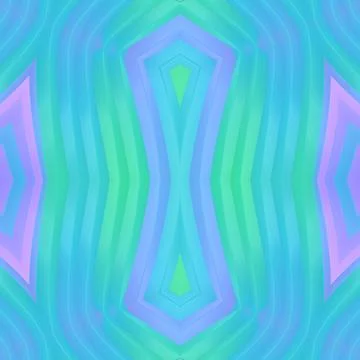 Symmetrical 3D Kaleidoscope Pattern in Turquoise and Lilac Stock Illustration