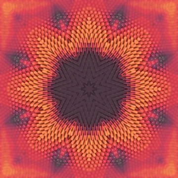 A symmetrical 3D mandala in the shape of an eight-pointed star Illustrazione stock