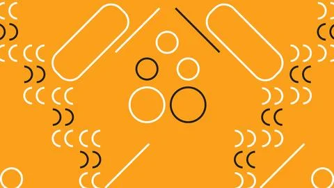 Symmetrical Abstract Composition Orange with Line Stock Illustration