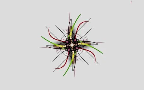 Symmetrical abstract cross‑like design on gray background Stock Illustration