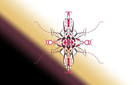 Symmetrical Abstract Cross Motif on Gradient Background Stock Illustration