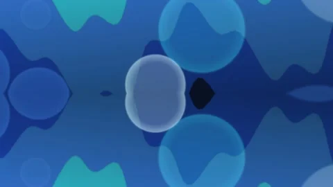 Symmetrical abstract design with circular shapes in blue tones Stock Footage 327353407