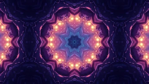 A symmetrical, abstract design featuring star-like shapes and vibrant color.. Stock Footage 292594741
