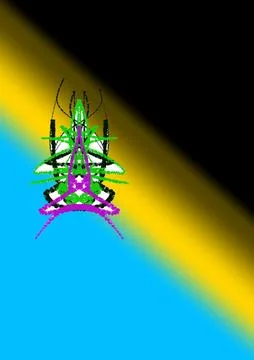 Symmetrical abstract design with gradient background Stock Illustration