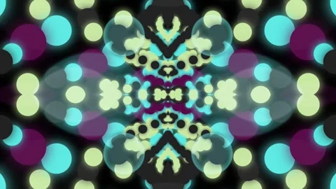 Symmetrical Abstract Dot Matrix Background with Vibrant Glowing Pastel Circles Stock Footage 328788471