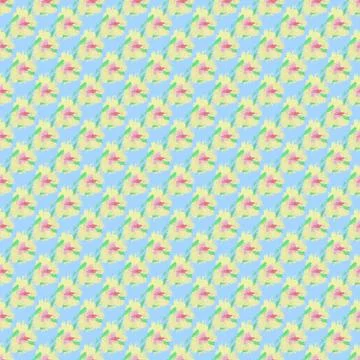 Symmetrical abstract hand-drawing seamless pattern with flower elements . Tex Stock Illustration