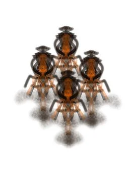 Symmetrical abstract humanoid geometric figures Stock Illustration