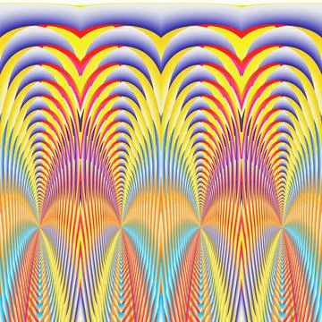 Symmetrical abstract illustrations of colored figures Stock Illustration
