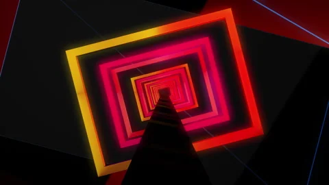 Symmetrical Abstract  Light tunnel  Background Video stock 341874503