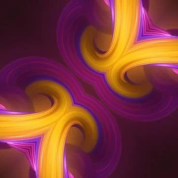 A symmetrical, abstract pattern of intertwined ribbons Stock Illustration