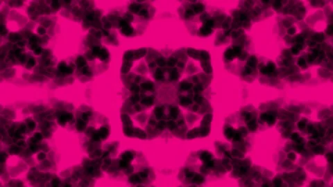Symmetrical Abstract Patterns Flowing with Dark Texture in Neon Pink and Blac Video stock 342517657
