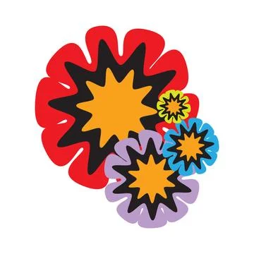 A symmetrical abstract starburst shape Illustrazione stock