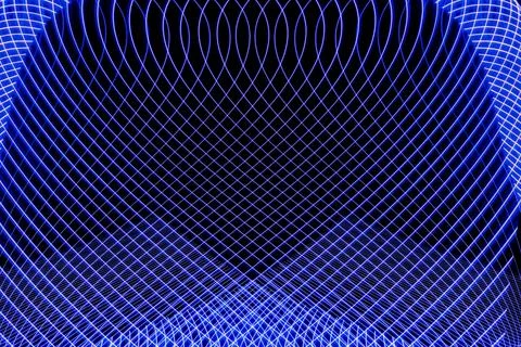 Symmetrical abstract waves with selective focus in blue and green light pat.. Stock Illustration
