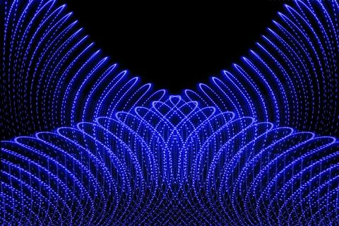 Symmetrical abstract waves with selective focus in blue and green light pat.. Stock Illustration