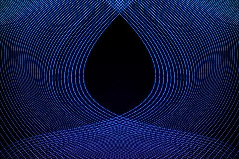 Symmetrical abstract waves with selective focus in blue and green light pat.. Stock Illustration