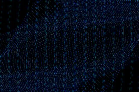 Symmetrical abstract waves with selective focus in blue and green light pat.. Stock Illustration