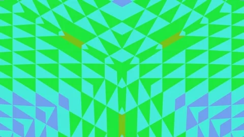 Symmetrical and geometric pattern of teal, green, and blue shapes Stock Footage 331650206