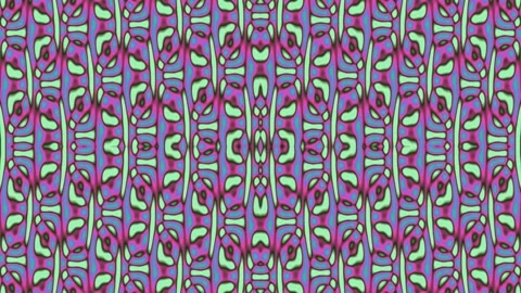 Symmetrical and repetitive abstract pattern in multiple colors Video stock 331650254