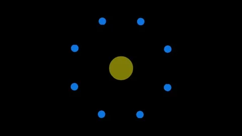 Symmetrical animated circles explode outward from center pattern Stock Footage 317301070