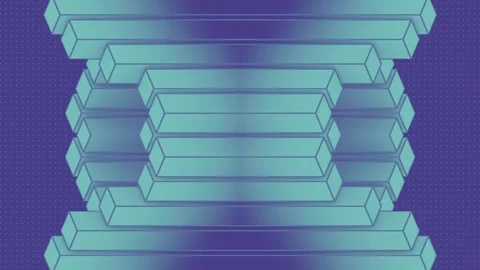 Symmetrical background with loop animation of geometric shapes. 3d rendering HD Stock Footage 245347107