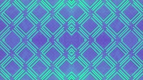 Symmetrical background with loop animation of a geometric pattern. 3d rendering Stock Footage 247951880