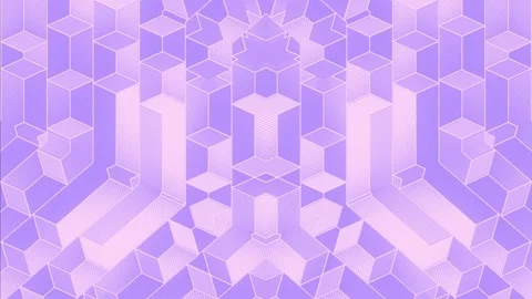 Symmetrical background with loop animation of rectangular shapes. 3d rendering Stock Footage 254400938