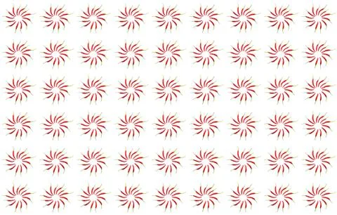 Symmetrical background pattern of a circle of red chili set of reps Stock Photos