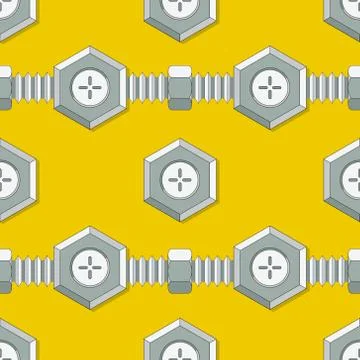 Symmetrical background with stud bolt vector illustration Stock Illustration