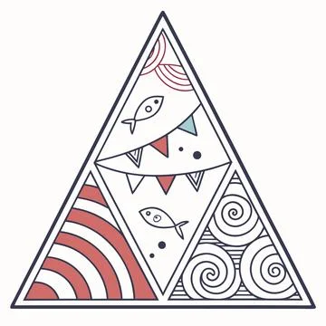 Symmetrical Balanced Triangular Geometric Pattern 스톡 일러스트