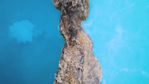 Symmetrical Bird Eye View of Contrast Colored Kelimutu Volcanic Lakes Region Видео 337916288