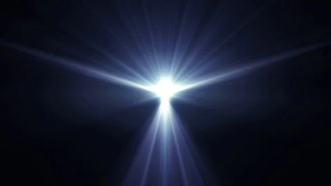 Symmetrical bird man explosion flash lights optical lens flares transition shiny Video stock 85519285