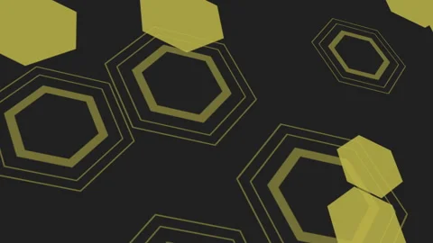 Symmetrical black and gold hexagonal pattern with modern elegance Stock Footage 278070469