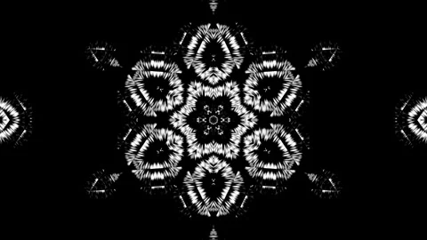 Symmetrical Black and White Mandala Pattern with Intricate Geometric Design Stock Footage 345448784