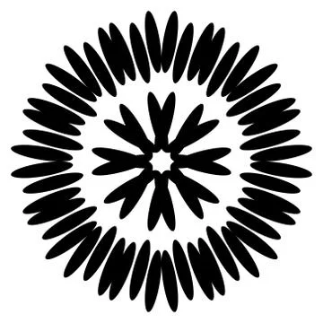 Symmetrical black aster. Circular pattern. vector illustration. Stock Illustration