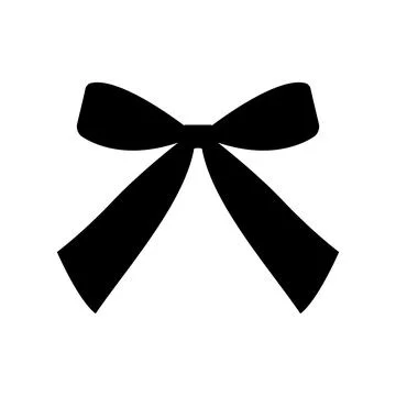Symmetrical black bow silhouette vector icon for present wrap and decor Stock Illustration