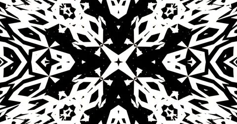 Symmetrical Black White Pattern Background Pixels Modern Abstract Stock Illustration