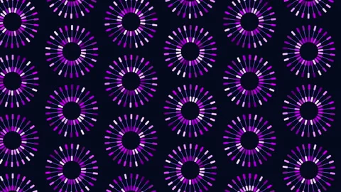 Symmetrical blue circle pattern on black background Stock Footage 289201558
