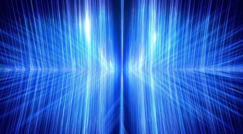 Symmetrical blue digital light lines background Stock Footage 331455219
