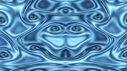 Symmetrical blue fluid texture creates an intricate abstract surface Stock Footage 342868027