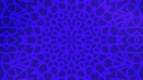 Symmetrical blue kaleidoscope pattern on a dark background. Stock Footage 334348133