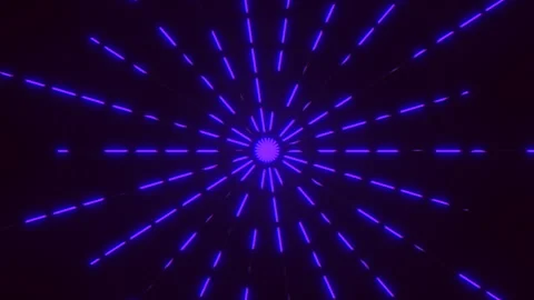 Symmetrical blue line pattern with focal circle Video stock 292964909