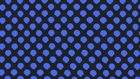 Symmetrical blue polka dot pattern on black background Stock Footage 285694355